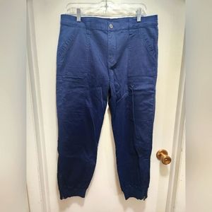 Kut From The Kloth High Rise Cropped Women's Jogger Zipper Ankle Navy  NWT